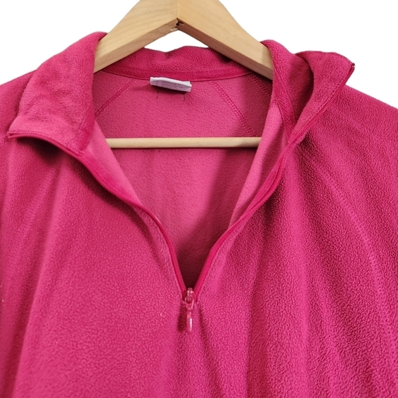 Columbia pink long-sleeve half way zip-up front fleece sweater - Picture 2 of 11